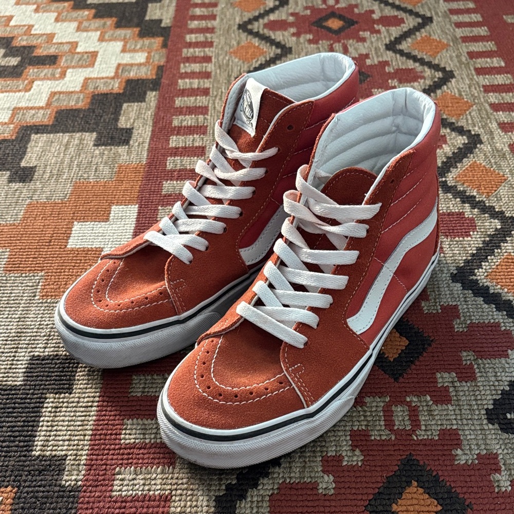 Vans High-Top Sneakers - Orange and White